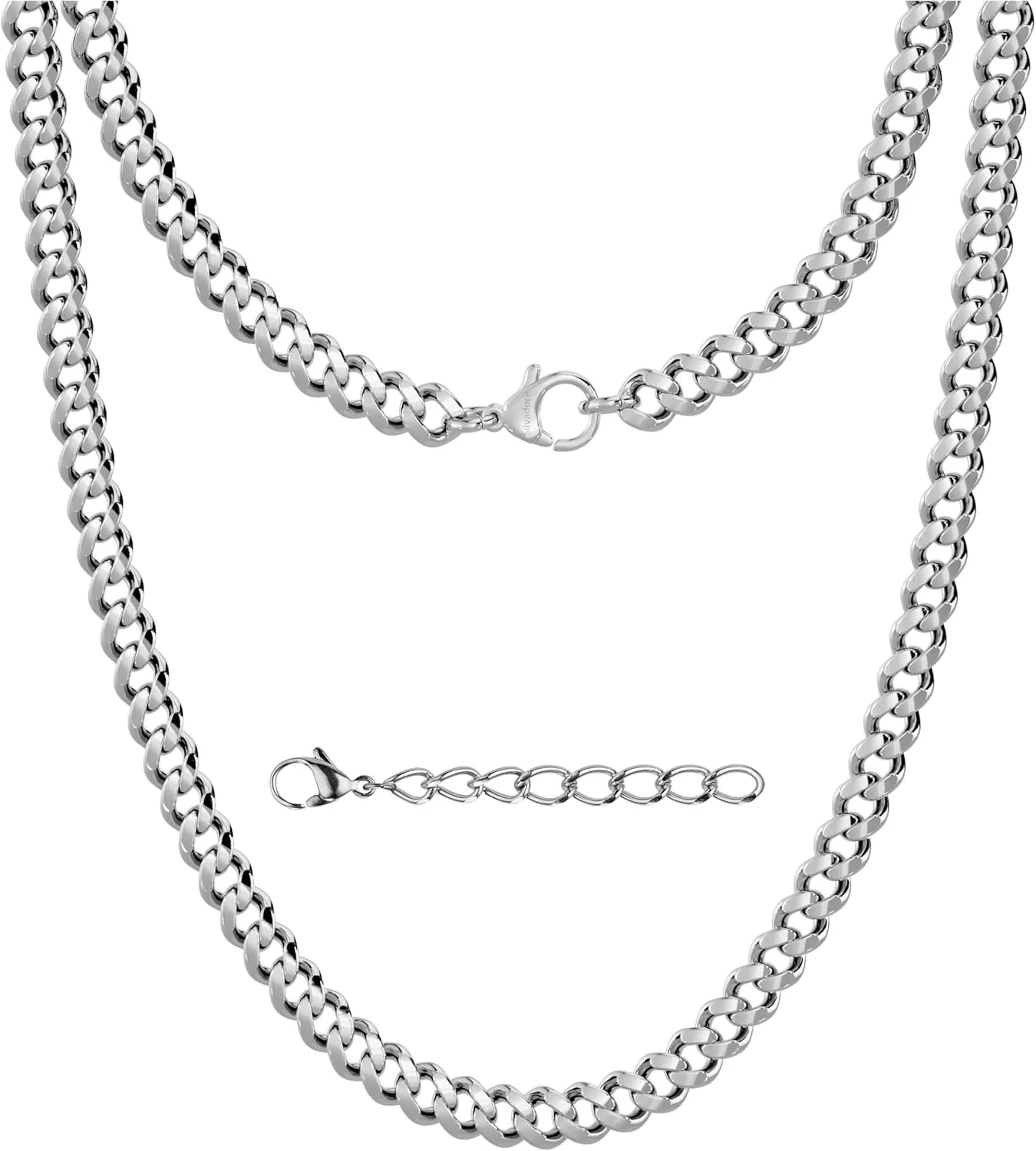 Silvadore 2/4/6mm Mens Necklace Gold/Silver Chain for Men - Stainless Steel Cuban Link Tone - NON-TARNISH & 100% Waterproof - Lifetime Jewelry UK - 18/20/22/24 Inch (2024 release)
