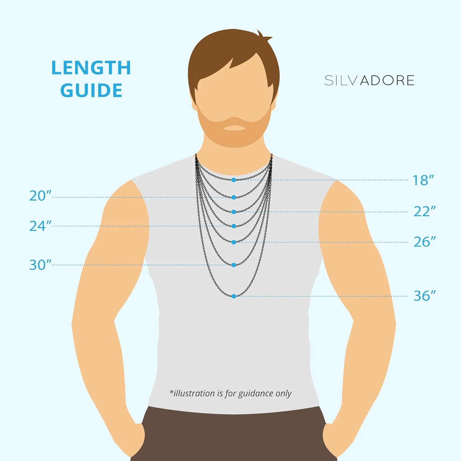 Silvadore 2/4/6mm Mens Necklace Gold/Silver Chain for Men - Stainless Steel Cuban Link Tone - NON-TARNISH & 100% Waterproof - Lifetime Jewelry UK - 18/20/22/24 Inch (2024 release)
