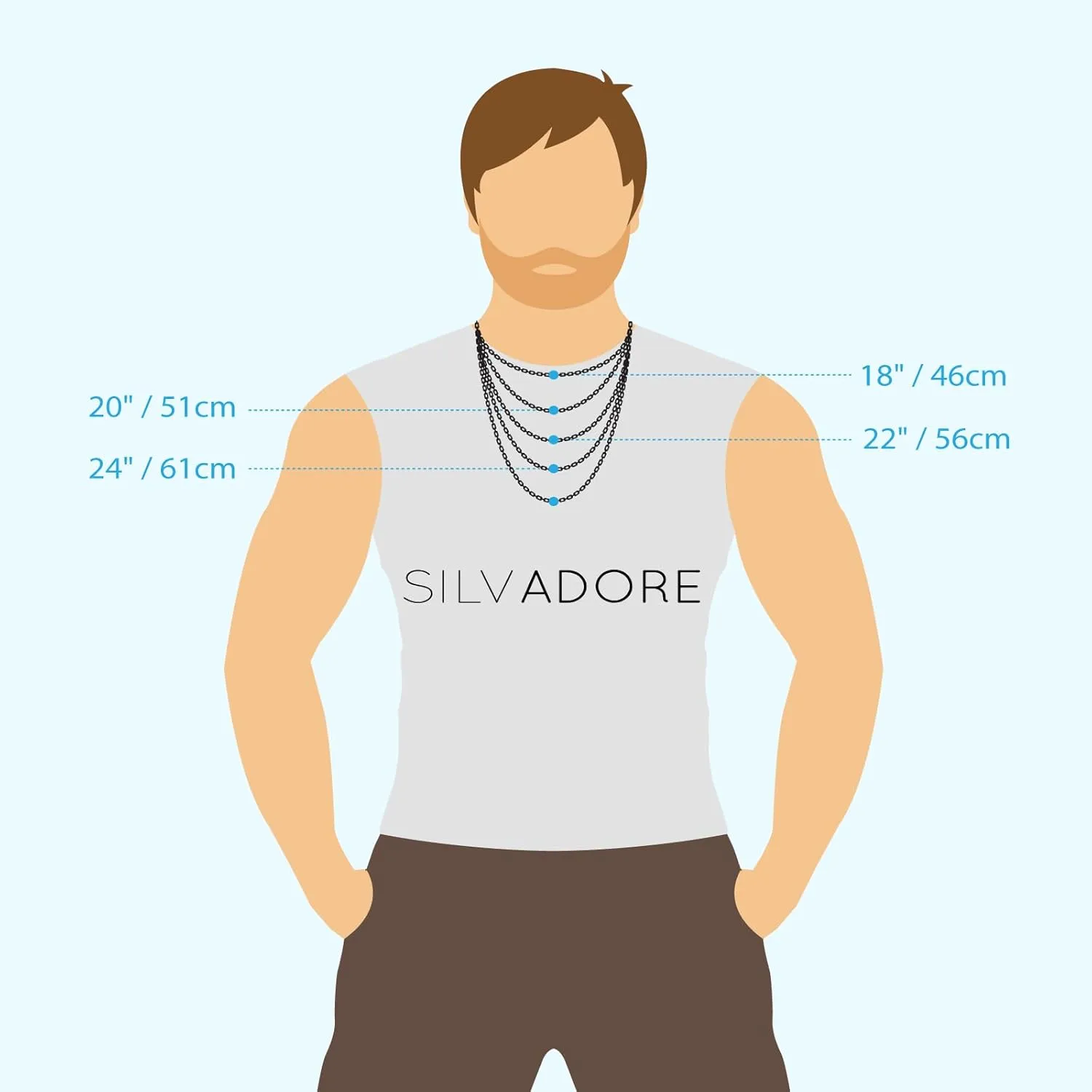 Silvadore 9mm Thick Silver Chain for Men Necklace - Flat Miami Stainless Steel CUBAN Link - NON-TARNISH & Waterproof Lifetime Jewelry - 18/20/22/24 Inch UK (2024 release)
