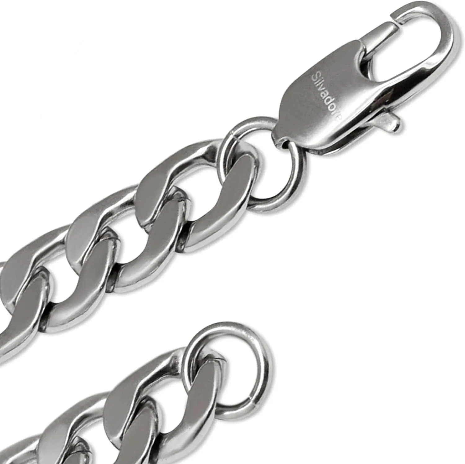 Silvadore 9mm Thick Silver Chain for Men Necklace - Flat Miami Stainless Steel CUBAN Link - NON-TARNISH & Waterproof Lifetime Jewelry - 18/20/22/24 Inch UK (2024 release)