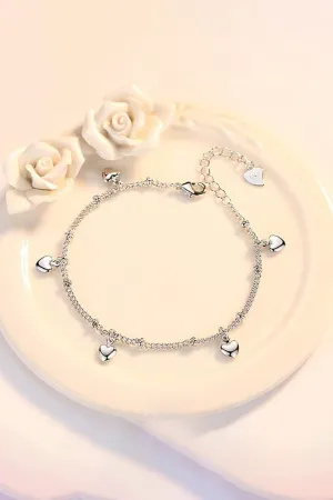 Silver Love Heart Pendant Bracelets