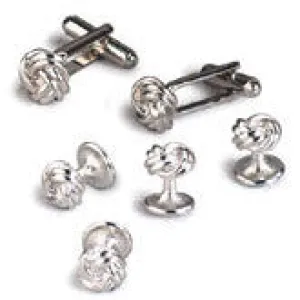 Silver Love Knots Cufflinks and Studs - Style #CP3S