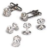 Silver Love Knots Cufflinks and Studs - Style #CP3S
