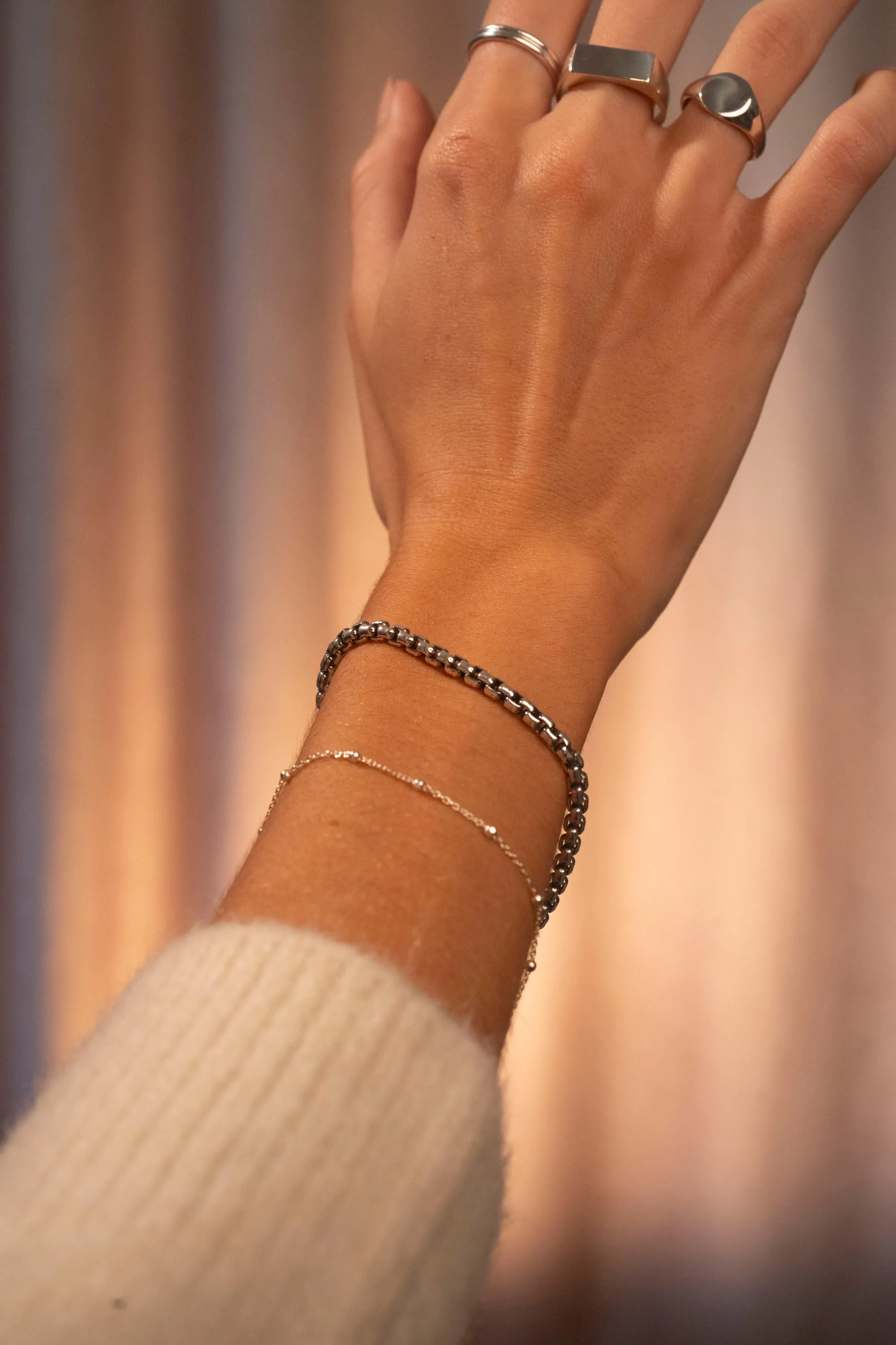 Silver Oxidized Bracelet | 3.7mm