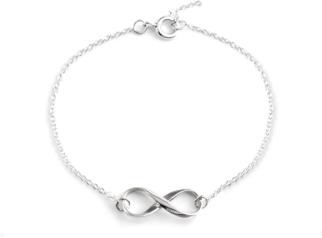 Silverly 925 Sterling Silver Bracelet for Women 16   2 cm - Classic Infinity Symbol Link Chain Bracelet - Friendship Gifts for Women - Friendship Bracelet for Best Friend
