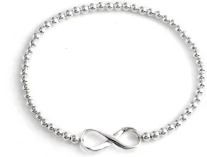 Silverly Infinity 925 Sterling Silver Bracelet for Women - Ball Beaded Bracelets - Adjustable Stretch Bracelet to Fit Most Wrist Sizes - Friendship Gifts for Women - Solid Silver Bracelet