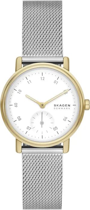 Skagen Kuppel Lille or Riis Lille Minimalist Women's Watch with Stainless Steel Bracelet, Mesh or Leather Band