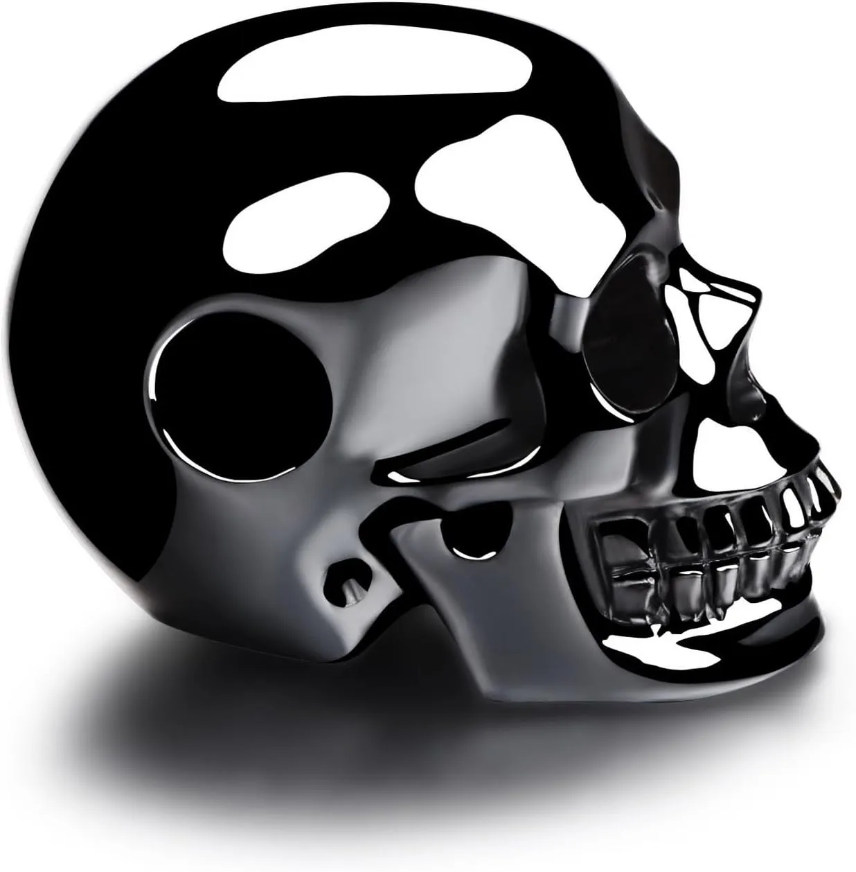 Skullis Necklace of Quartz/Black Obsidian Hand Carved Gem Crystal Skull Pendant for Men Women, Handmade One of A Kind Gift, Crystal Healing Skull Jewelry On The Go.