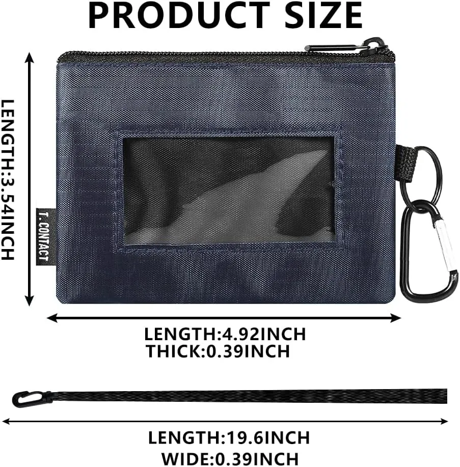 Slim RFID Blocking Wallet with ID Window & Keychain - Waterproof, Compact, and Secure for Men & Women - Minimalist Design with LanyardBlue