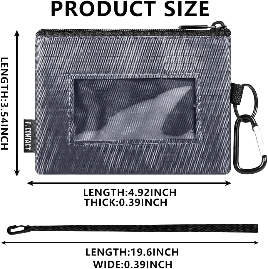 Slim RFID Blocking Wallet with ID Window & Keychain - Waterproof, Compact, and Secure for Men & Women - Minimalist Design with Lanyard(Gray)