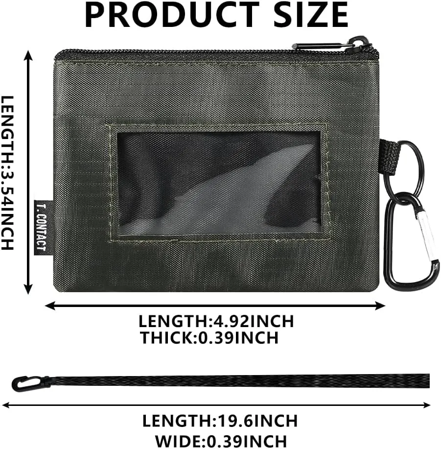 Slim RFID Blocking Wallet with ID Window & Keychain - Waterproof, Compact, and Secure for Men & Women - Minimalist Design with Lanyard(Green)
