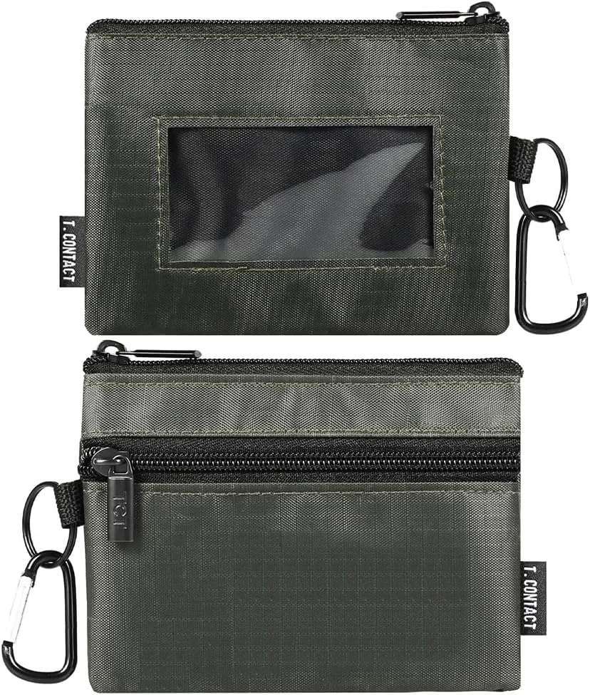 Slim RFID Blocking Wallet with ID Window & Keychain - Waterproof, Compact, and Secure for Men & Women - Minimalist Design with Lanyard(Green)