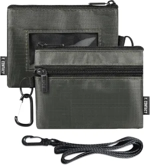 Slim RFID Blocking Wallet with ID Window & Keychain - Waterproof, Compact, and Secure for Men & Women - Minimalist Design with Lanyard(Green)