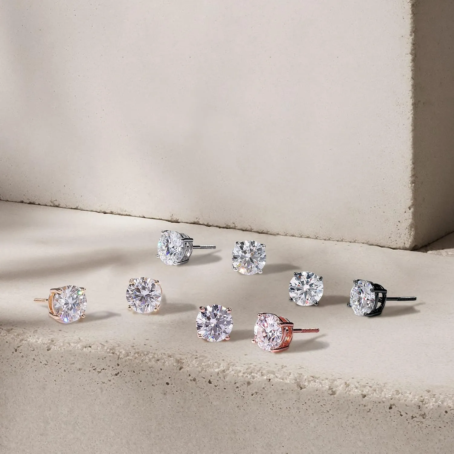 SMILEST 0.2-4ct Moissanite Screw Back Earrings, D Color VVS1 Clarity Lab Created Moissanite 18K White Yellow Rose Gold Ruthenium Vermeil 925 Sterling Silver Round Moissanite Earrings for Women Men