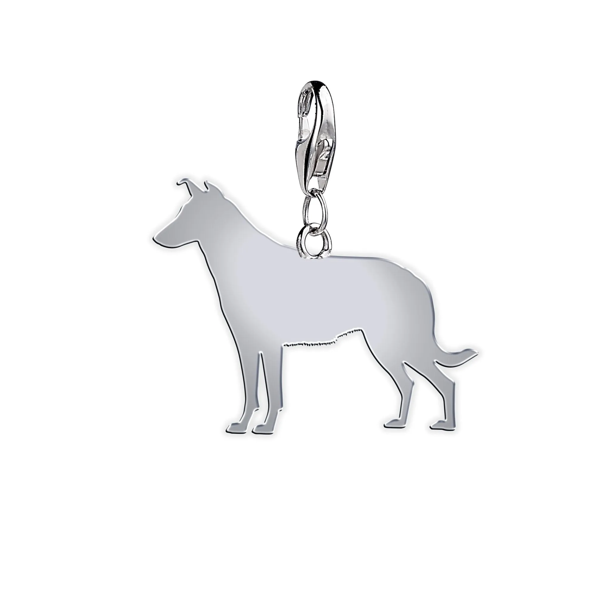 Smooth Collie Silhouette Silver Charm