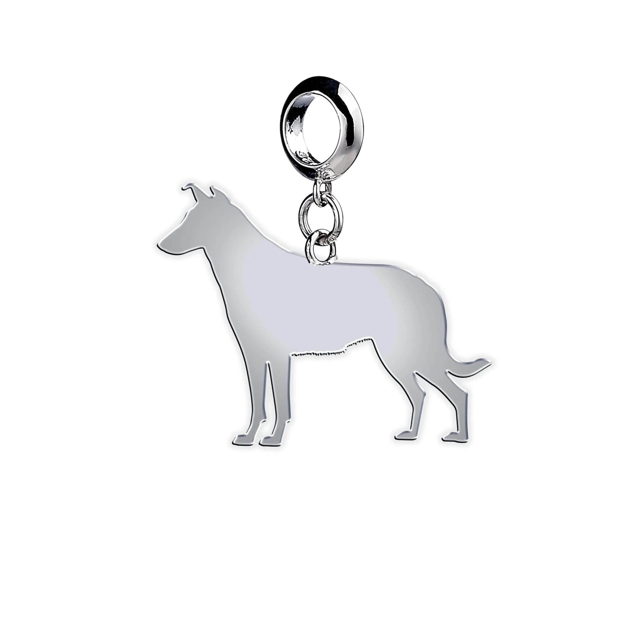 Smooth Collie Silhouette Silver Charm