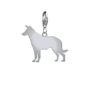 Smooth Collie Silhouette Silver Charm