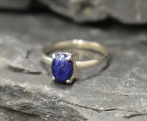 Sodalite Ring - Blue Oval Ring - Vintage Promise Ring