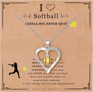 Softball/Volleyball/Basketball/Baseball Necklace for Teen Sport Accessories Jewelry Gifts for Mom Women Man