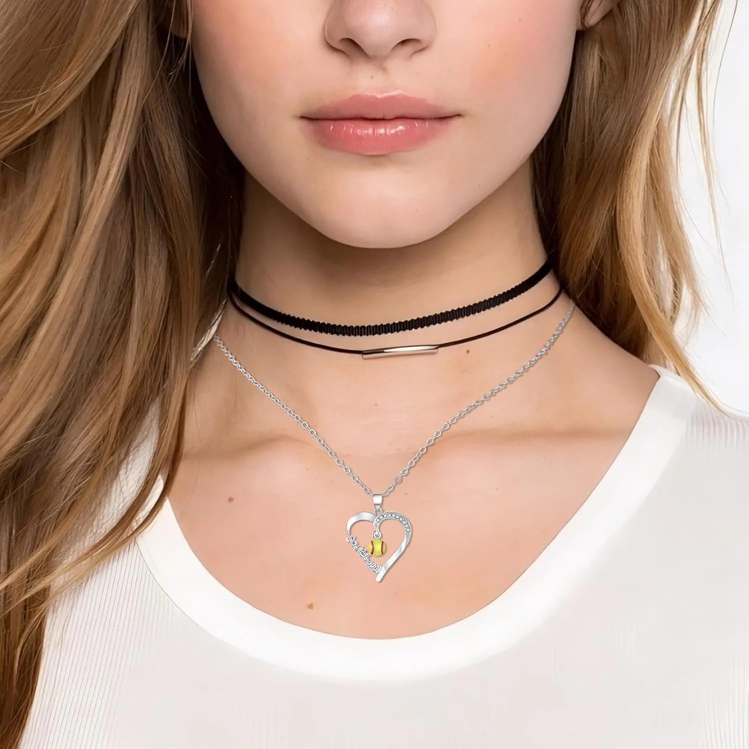 Softball/Volleyball/Basketball/Baseball Necklace for Teen Sport Accessories Jewelry Gifts for Mom Women Man