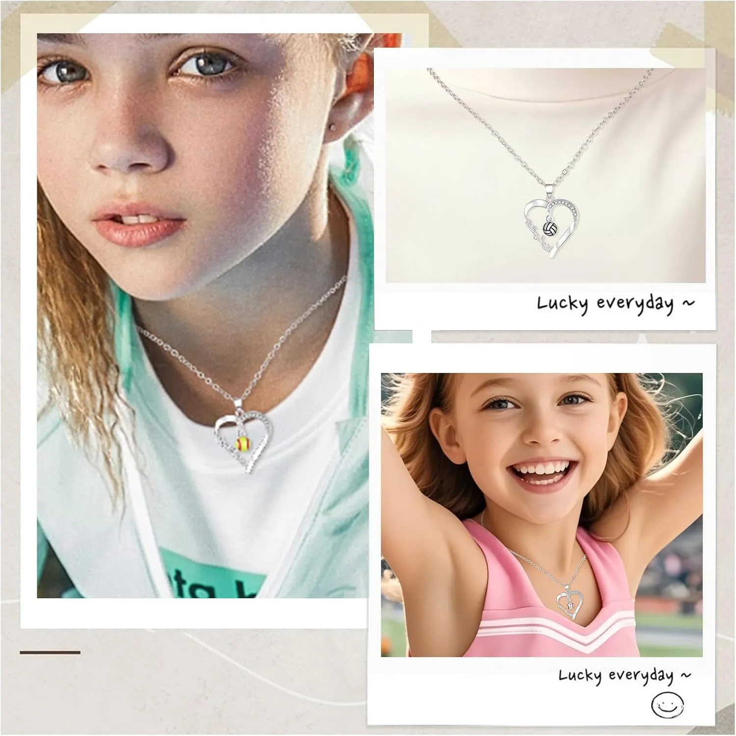 Softball/Volleyball/Basketball/Baseball Necklace for Teen Sport Accessories Jewelry Gifts for Mom Women Man