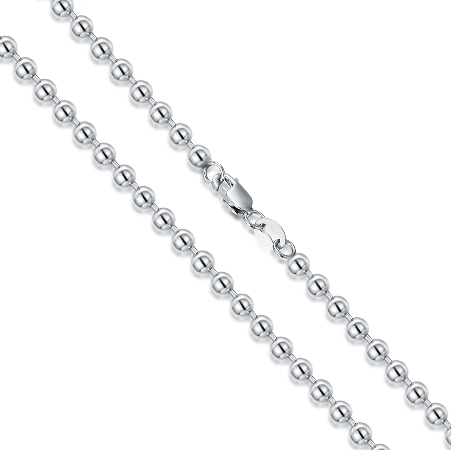 Solid 925 Sterling Silver 3MM Ball Chain Bracelet for Men Women,with Lobster Claw Clasp,Made in Italy 6.5/7/7.5/8 Inch