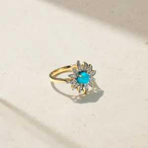 Solstice Turquoise and Diamond Ring