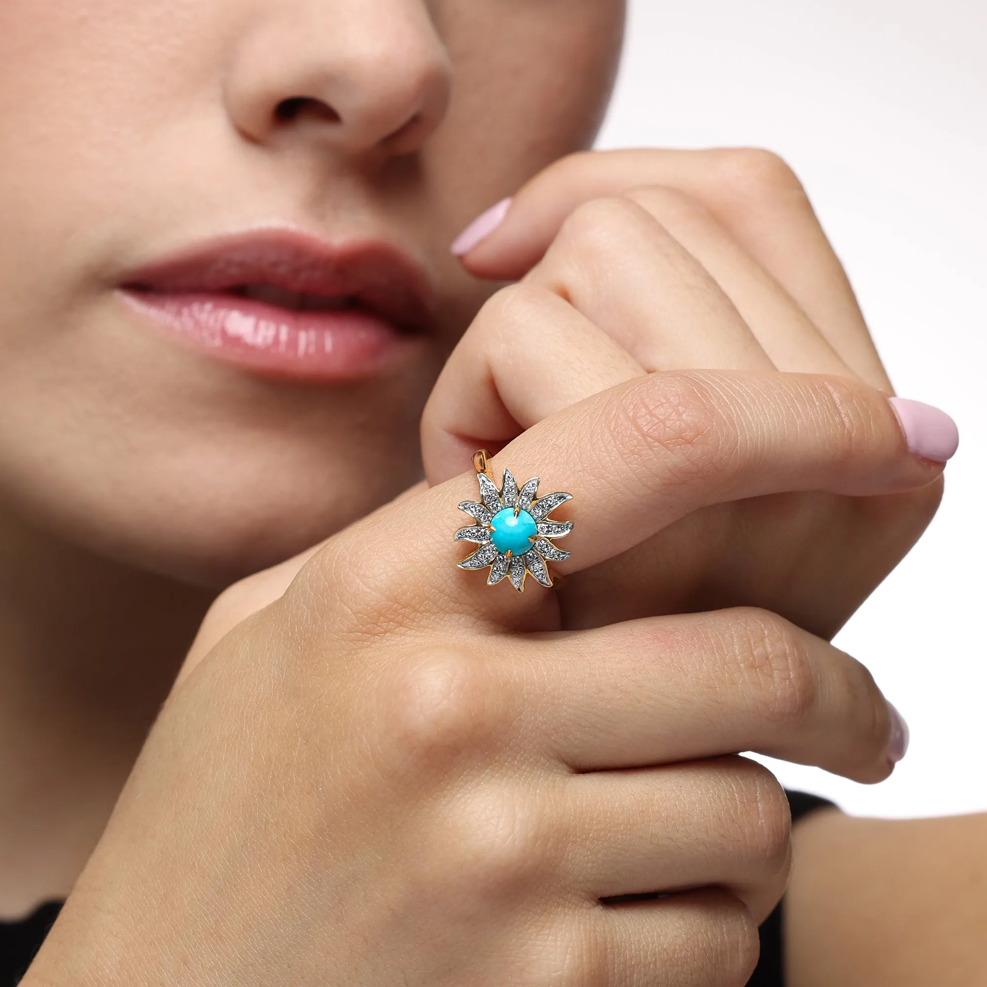Solstice Turquoise and Diamond Ring