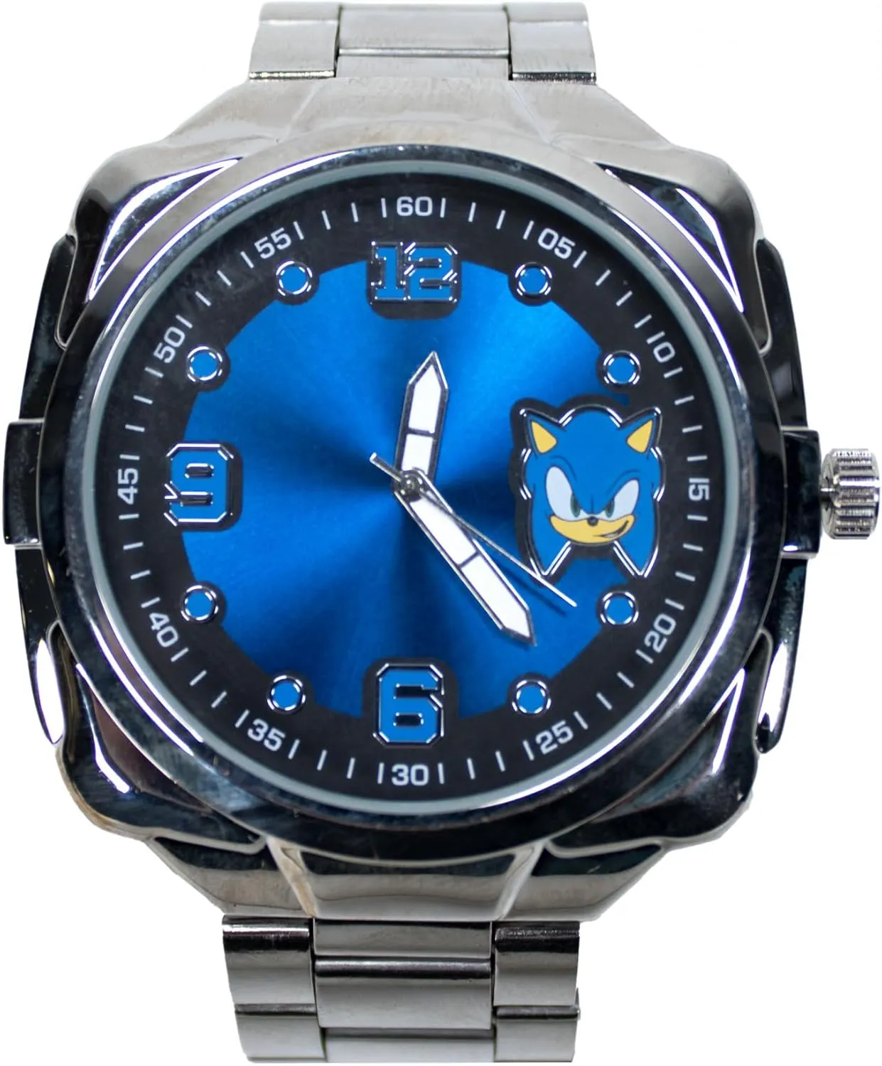 Sonic The Hedgehog Watch with Silver Metal Band