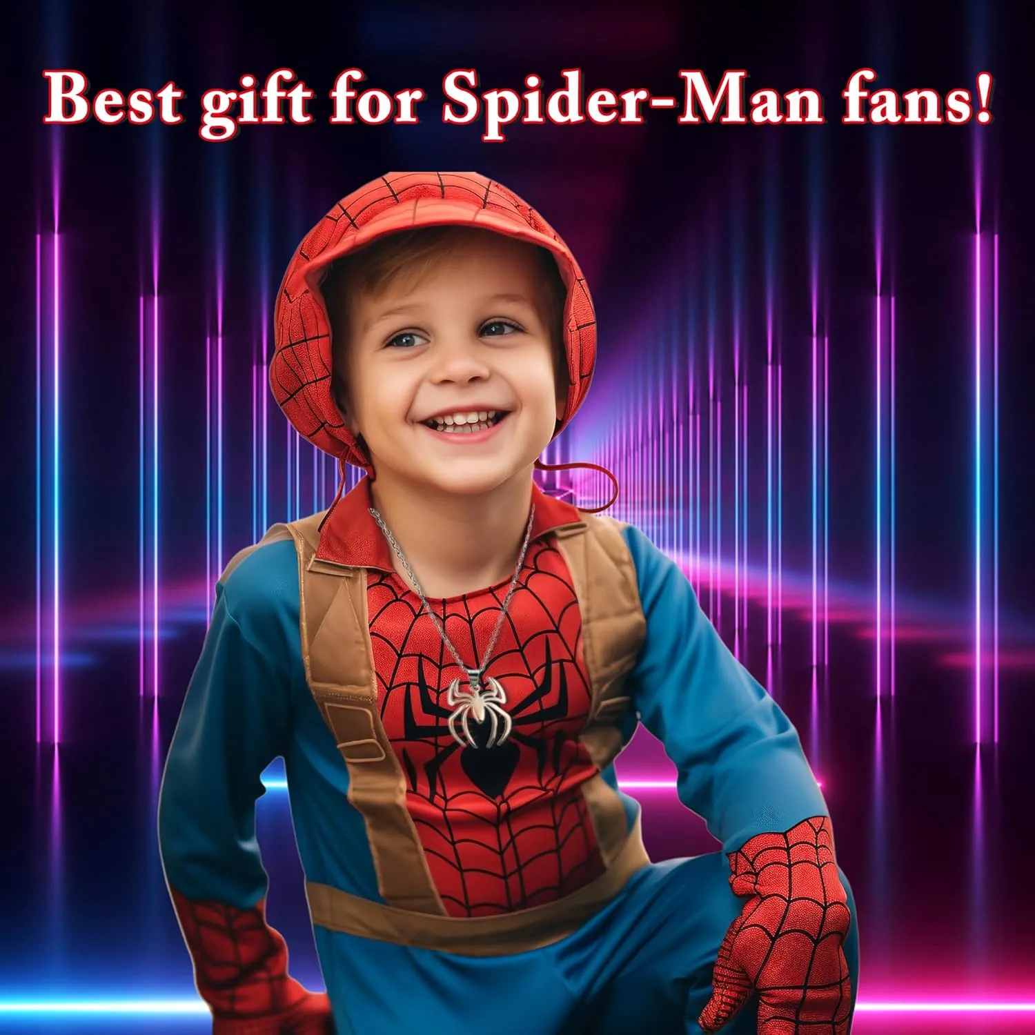Spider Man Necklace for Women Daily Wear,Cosplay and Ideal Pink Gift for Spider Man Fans Chain