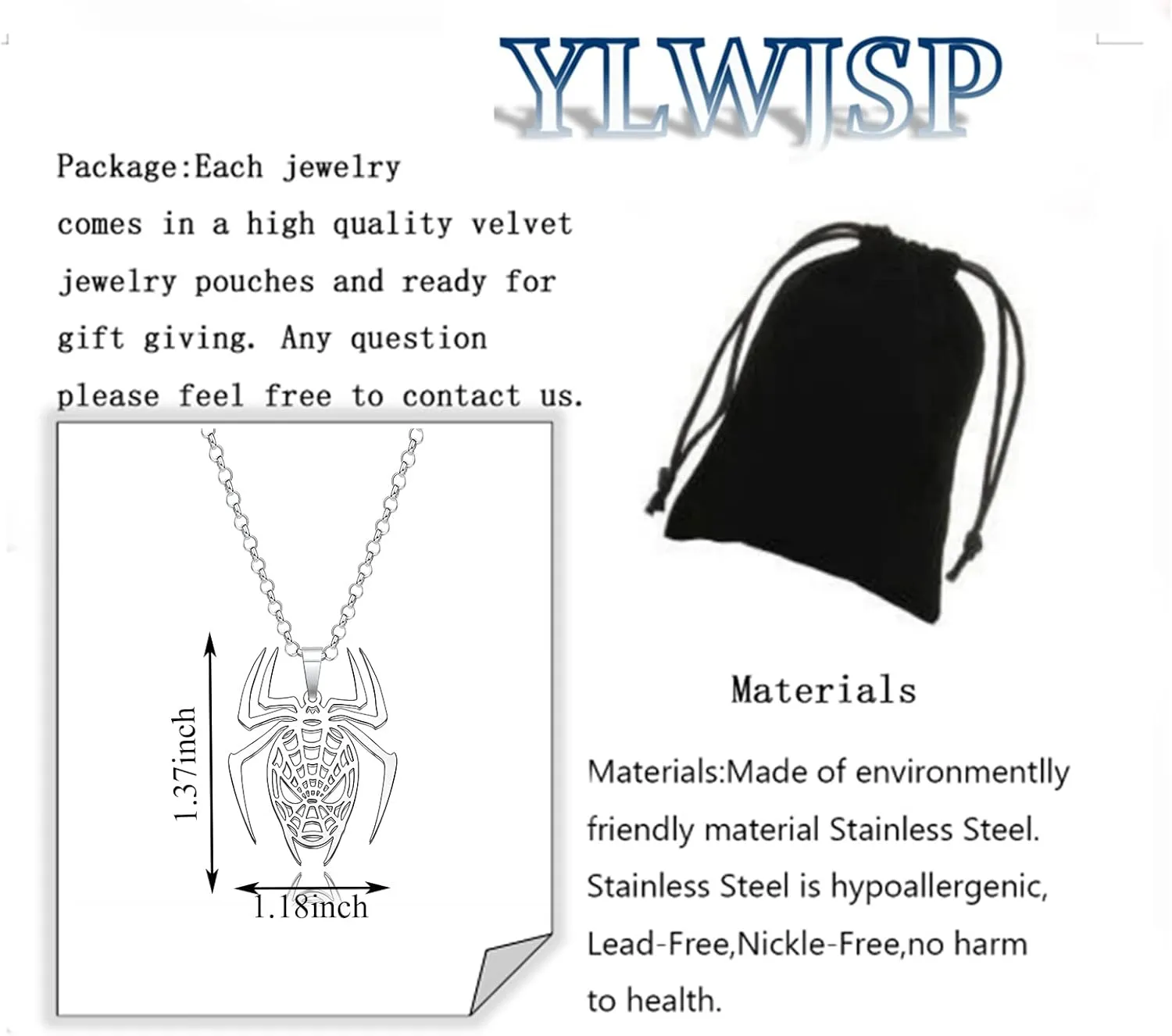 Spider Movie Inspired Hero Gifts: Web Charm Necklace - Halloween Spider Jewelry