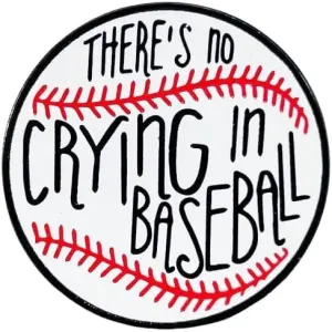 Sports Baseball Brooch Funny Enamel Pin for Women Girls Boys Creative Novelty ''There's No Crying in Baseball'' Movie Quote Words Lapel Pins Badges Cute Brooches Button Gifts Backpacks Hat Jacket Decor Jewelry