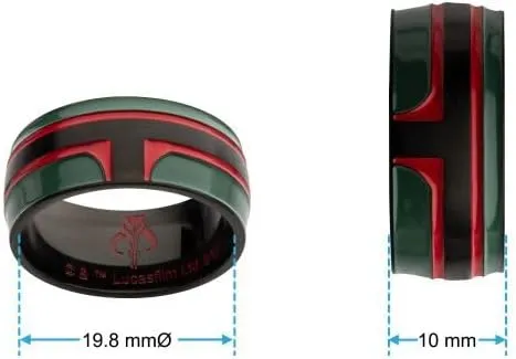 Star Wars Boba Fett Ring - Officially Licensed Authentic Collectible by Lucasfilm, 316L Steel Ring