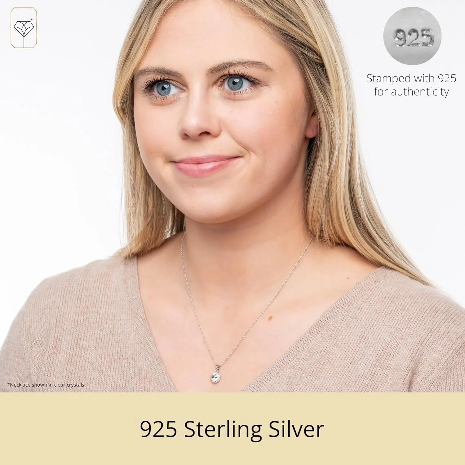 Sterling Silver Crystal Halo Pendant Necklace, 18" by MAX   STONE