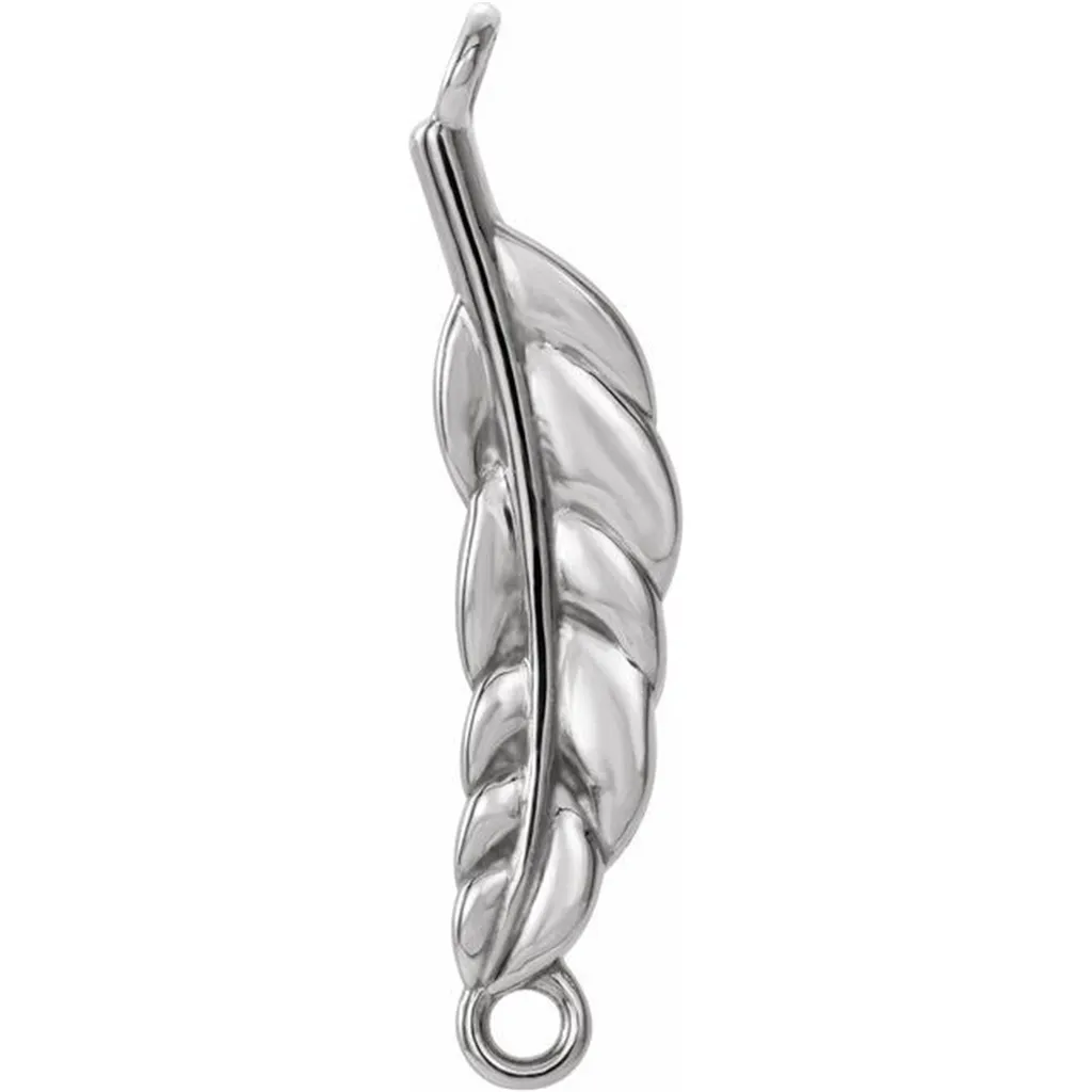 Sterling Silver Leaf Link Charm by Stuller