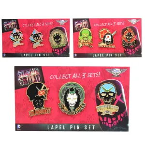 Suicide Squad Lapel Pins, Complete Set of 9