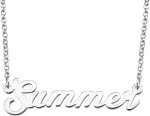Summer Name Necklace Custom Personalized in Silver Plate Gift for Women Couple