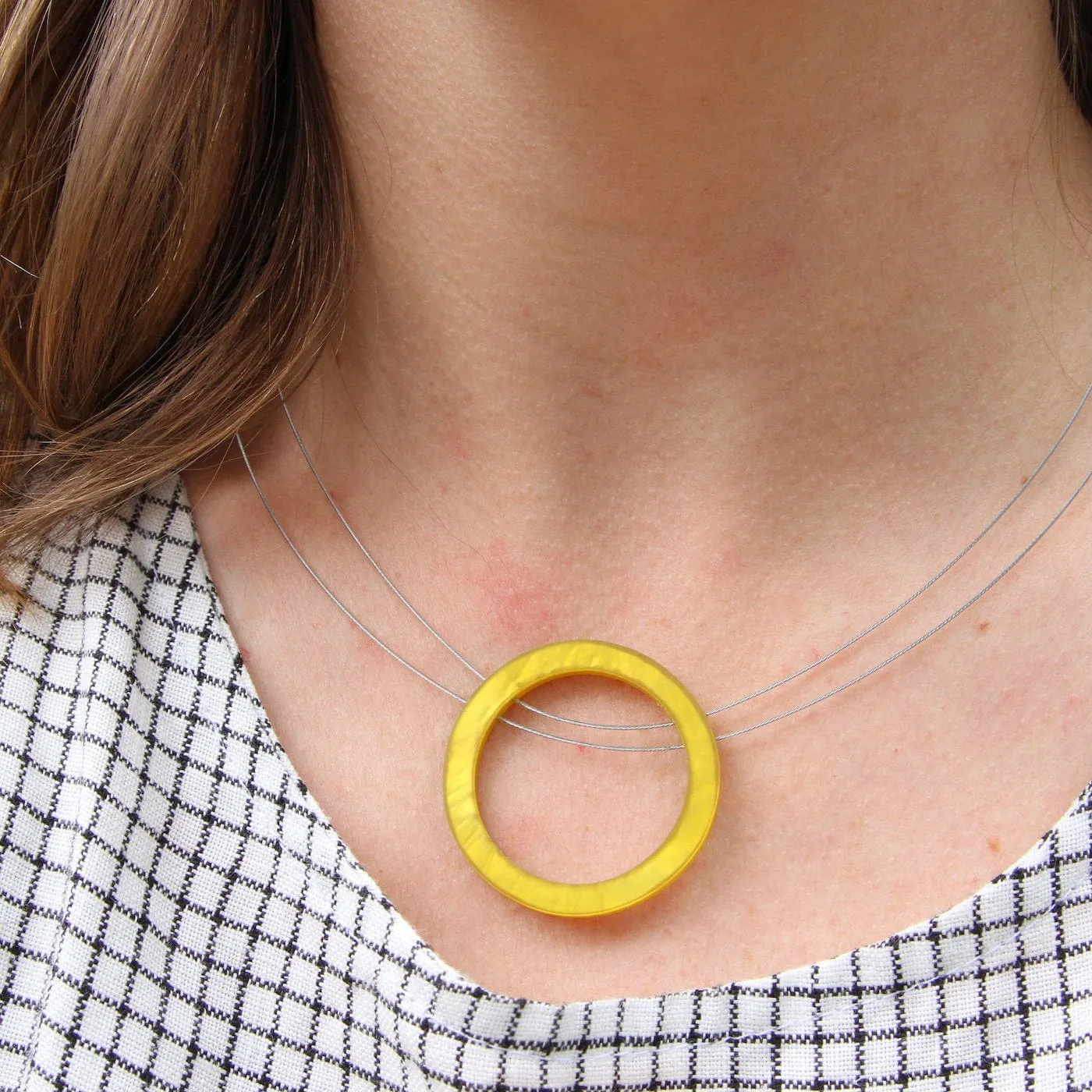 Sunglow Resin Circle Pendant