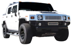 T-REX X Metal Series, Insert Grilles - Polished - Requires Drilling or Cutting - 2003-2007 Hummer H2