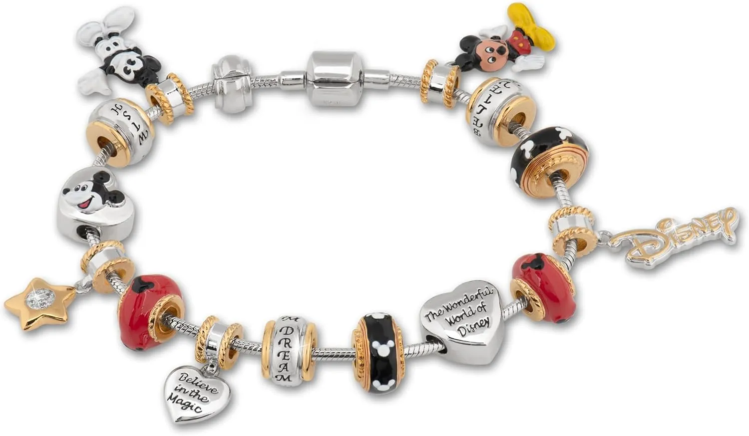 The Bradford Exchange A Disney Style Celebration: Mickey Mouse Charm Bracelet (Gold Plated)