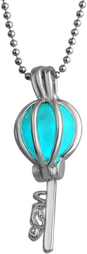 The Key Glow in the Dark Necklace Jewelry Pendant Steampunk Fairy Magical (Turquoise)