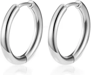 Titanium Huggie Hoop Earrings Hypoallergenic Nickel Free Hinged Sleeper Earrings for Sensitive Skin Cartilage Helix Lobes