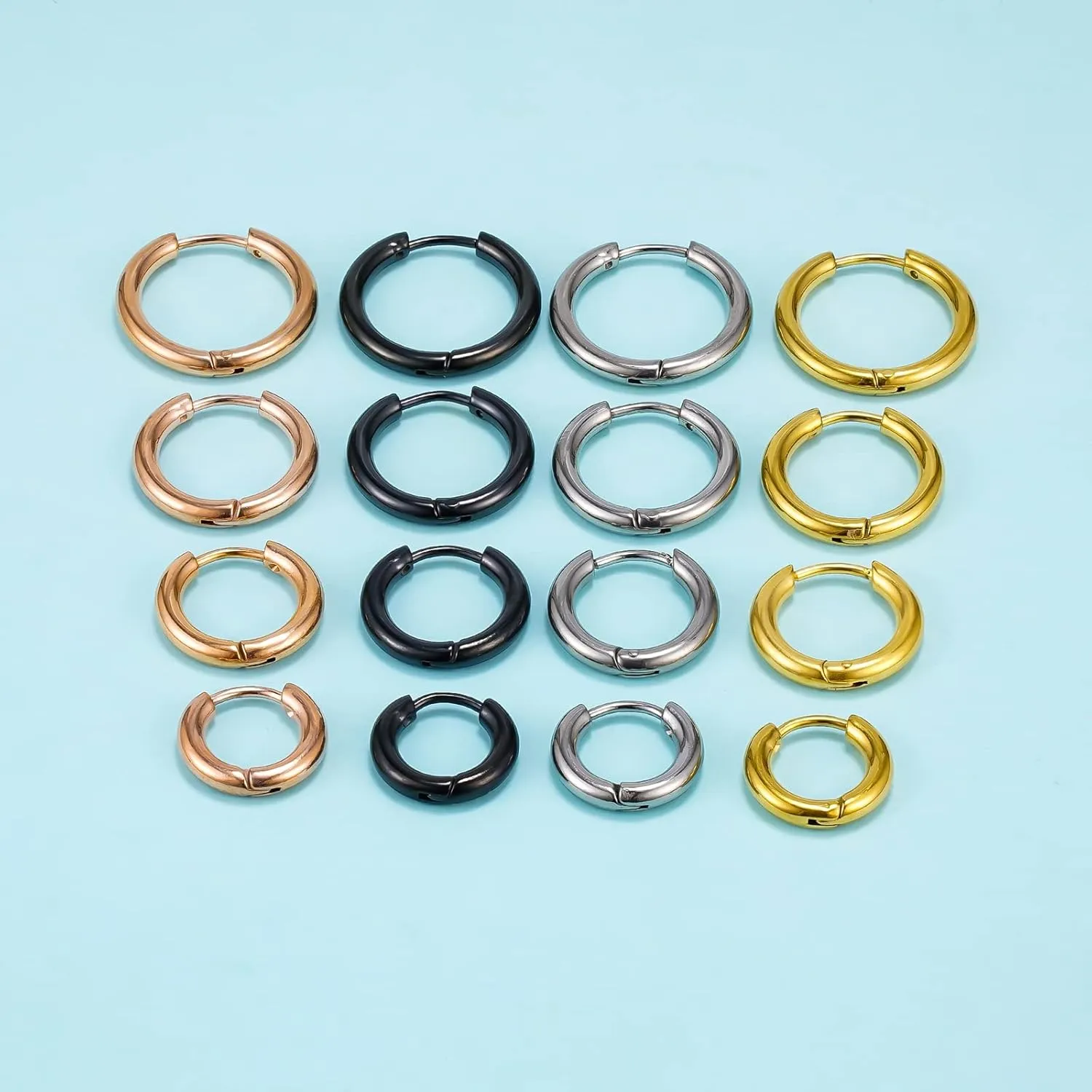 Titanium Huggie Hoop Earrings Hypoallergenic Nickel Free Hinged Sleeper Earrings for Sensitive Skin Cartilage Helix Lobes