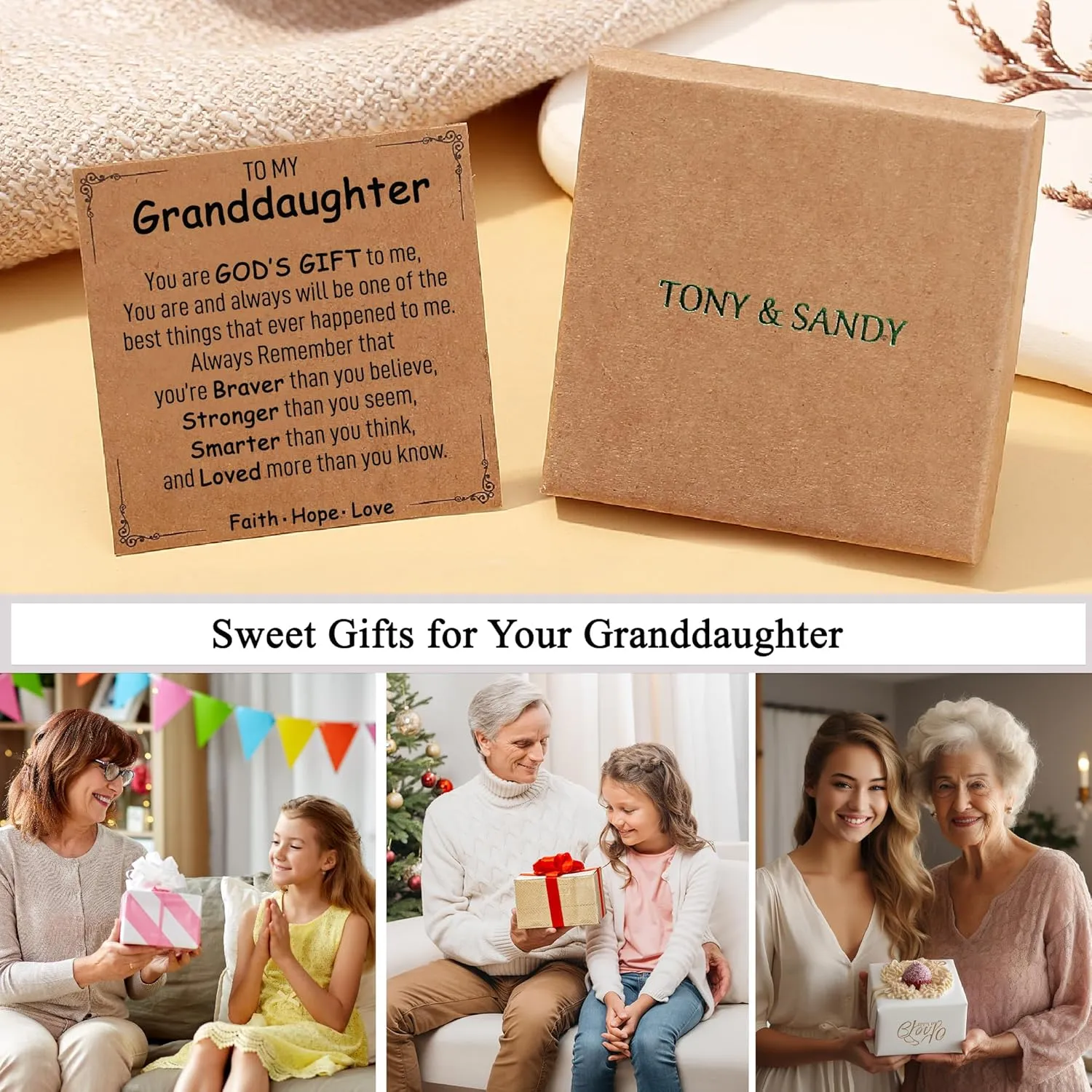 TONY & SANDY Christian Gifts for Women, Religious Cross Bracelet Jewelry, Easter Basket Stuffers for Teens Kids Adults, Faith Confirmation Baptism Christmas Birthday Gifts for Women