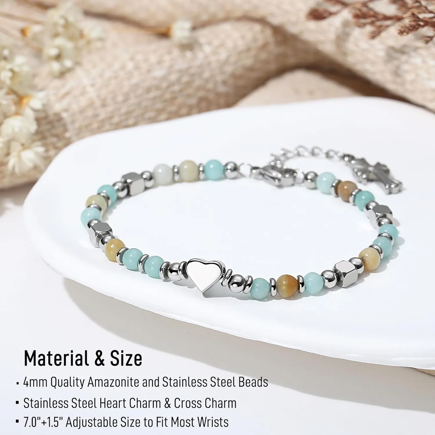TONY & SANDY Christian Gifts for Women, Religious Cross Bracelet Jewelry, Easter Basket Stuffers for Teens Kids Adults, Faith Confirmation Baptism Christmas Birthday Gifts for Women