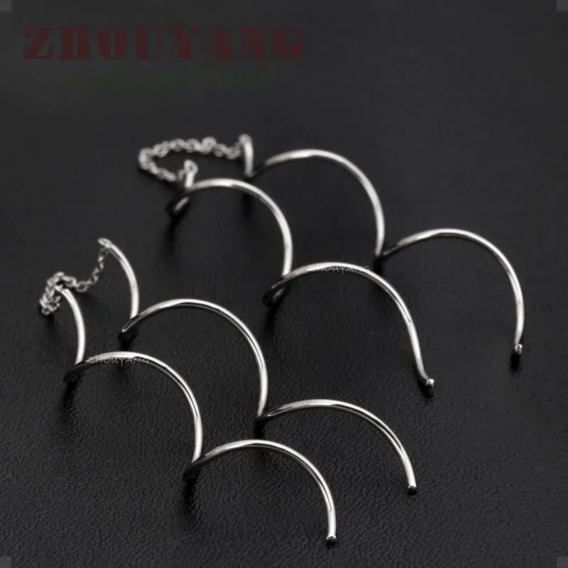 Top Quality Simple Spiral Ear Line White & Rose Gold Plated Fashion Earrings Jewelry