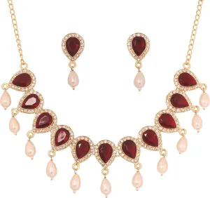 Touchstone Indian Bollywood Traditional Craftsmanship Mughal Designer Jewelry Wedding Necklace Set in Antique Gold Or White Tone for Women.