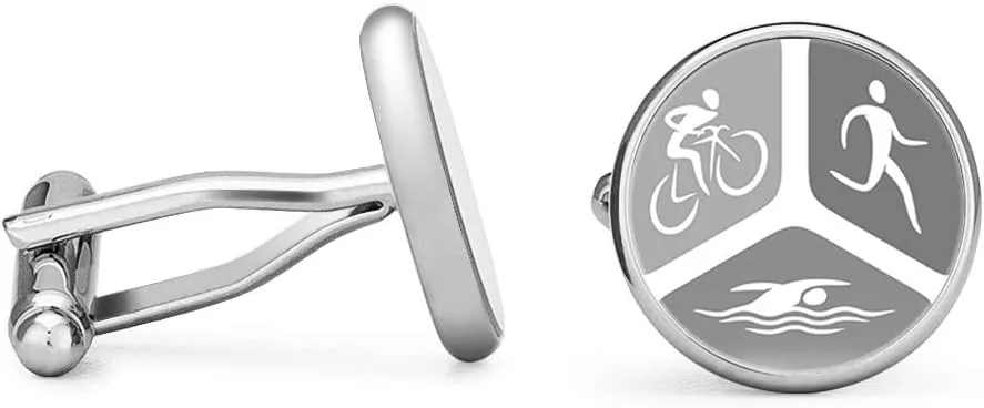 Triathlon Cufflinks Triathlete Cuff Links (Contoured Edition)