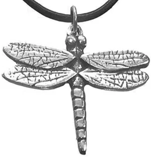 Trilogy Jewelry Pewter Dragonfly Fairy Faerie Fey Pendant on Leather Necklace