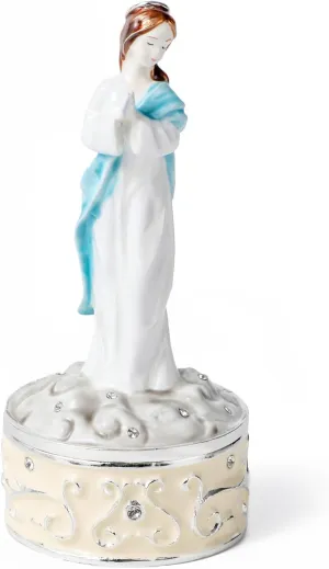 Trinket Box Jesus Mary Mother Jewelry Box Catholic Home Decor Treasure Box Hand Painted Religious Gift